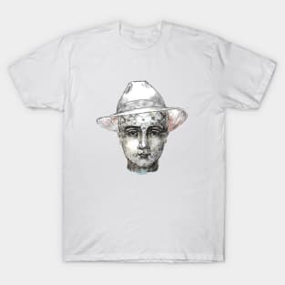 Phrenology head in a Panama hat T-Shirt